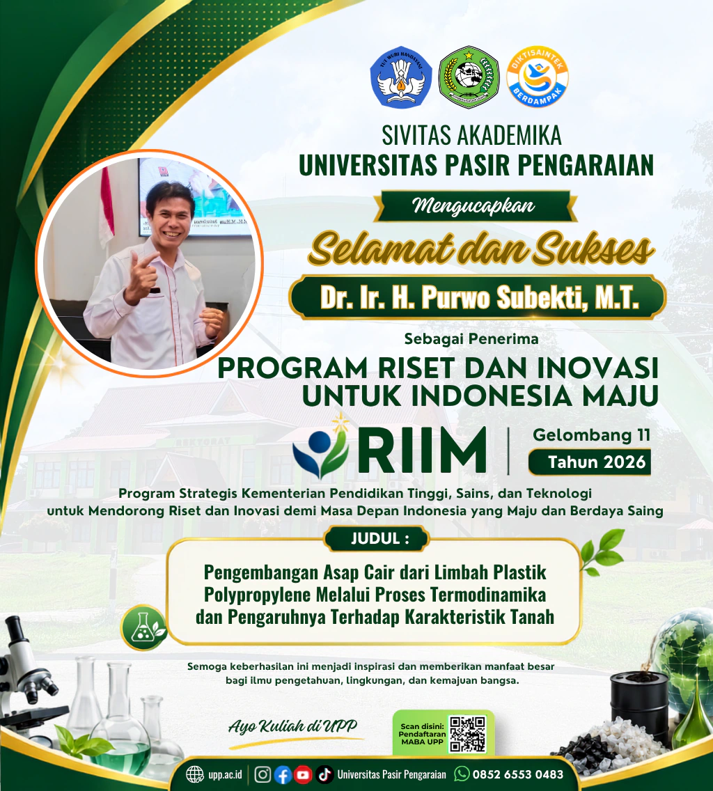 Prestasi Nasional! Dosen UPP Raih Pendanaan RIIM 2026 Berkat Inovasi Pengolahan Limbah Plastik